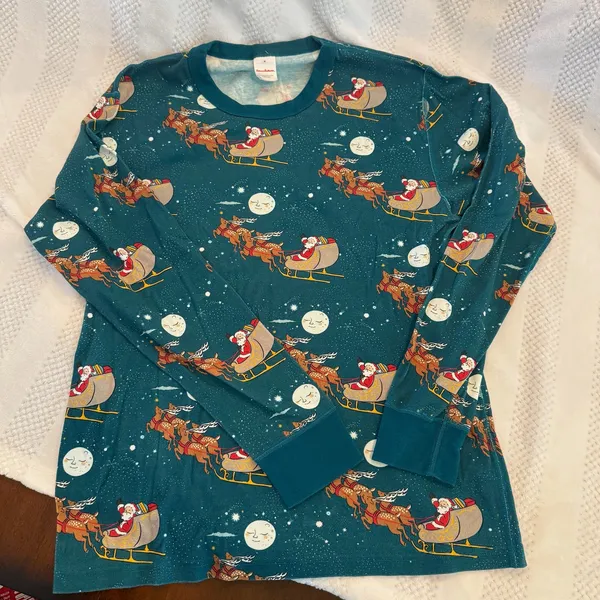 new hanna andersson santa reindeer matching pajamas size medium M - Image 4