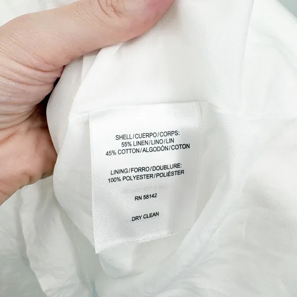 Gal Meets Glam Womens Angela White Linen Cotton Cottagecore Ruffle Dress Size 16 - Image 7