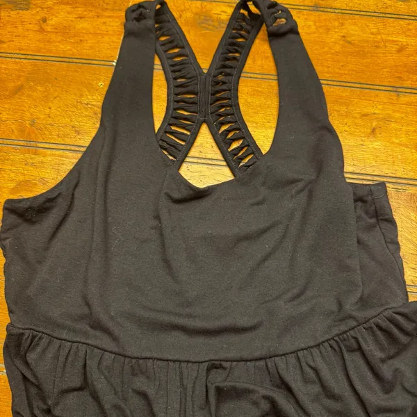 Cynthia Rowley Womens Black Caged Racerback‎ Empire Waist Jersey Sundress Size M - Image 2