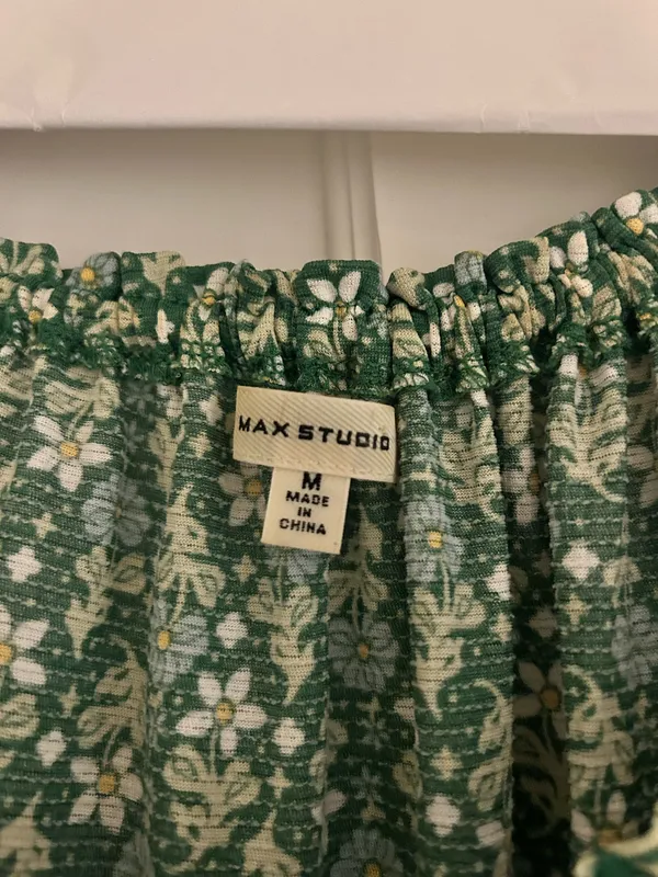 Max Studio Green Floral Mini Dress - Image 3