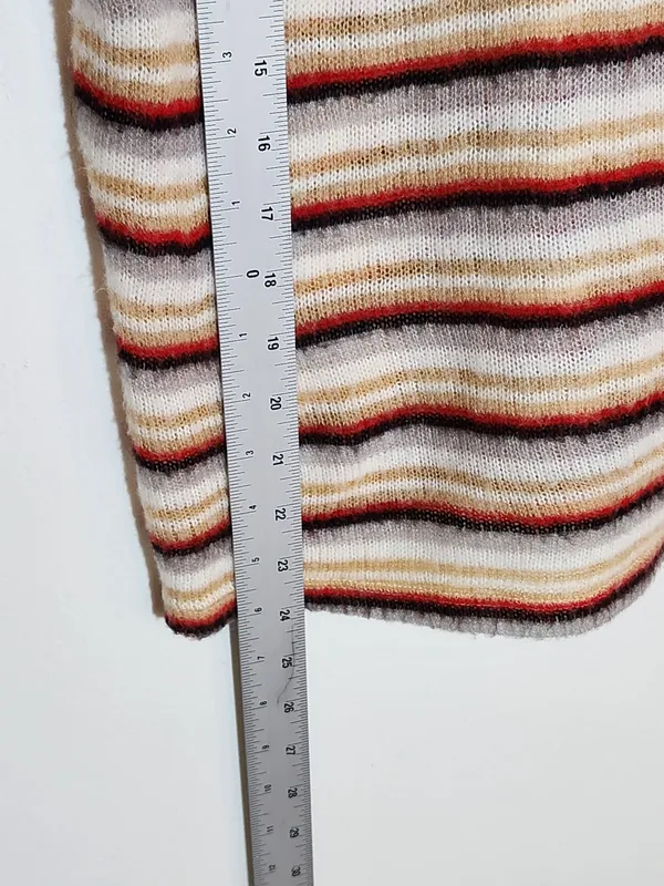 Ginger G Multicolor Striped Fuzzy Knit Top Size Medium - Image 8