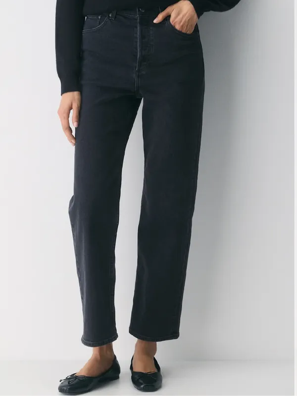 Aritzia Denim Forum Black The Arlo High Rise Straight Jeans Size 28 - Image 5