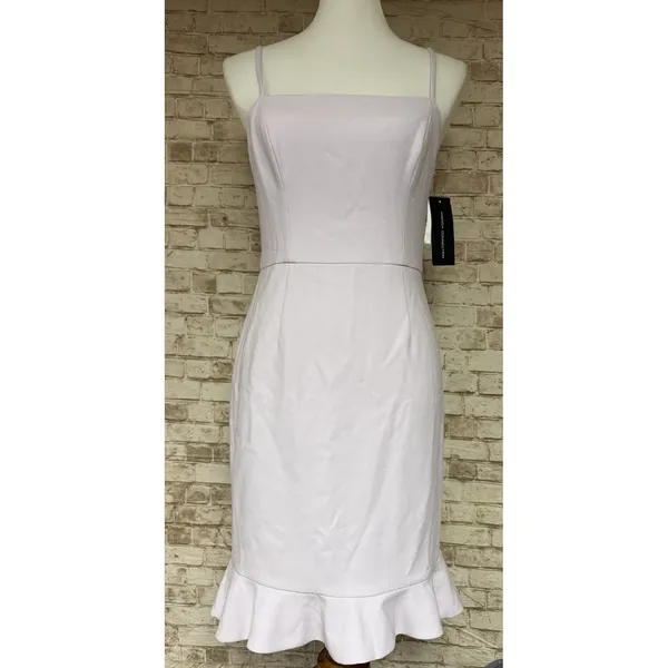 NWT French Connection Whisper Frill Hem Cami Mini Dress 6 Lilac Sachet‎ - Image 2