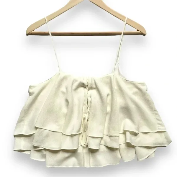 Free People Ivory Tropical Wave Crop Top - Image 6