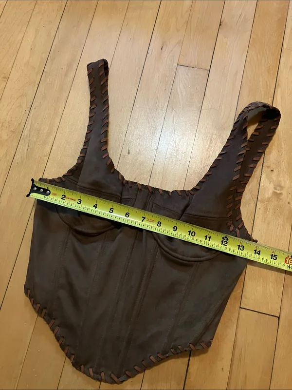 Meshki Audrey Faux Suede Leather Corset Size Small - Image 9