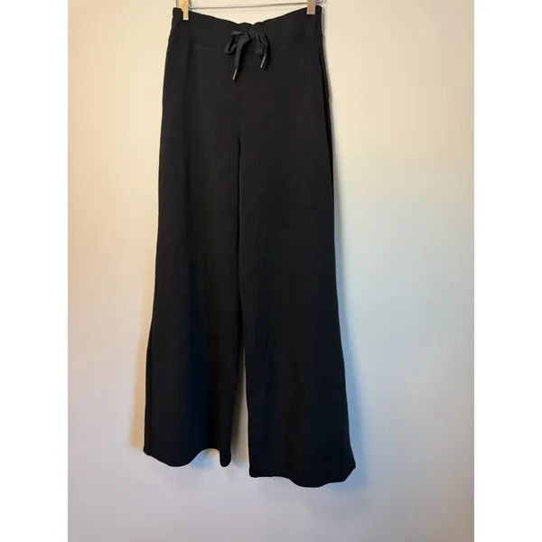 Spanx Air Essential Pants S Black Wide Leg Drawstring Stretch 30" Inseam NEW - Image 6
