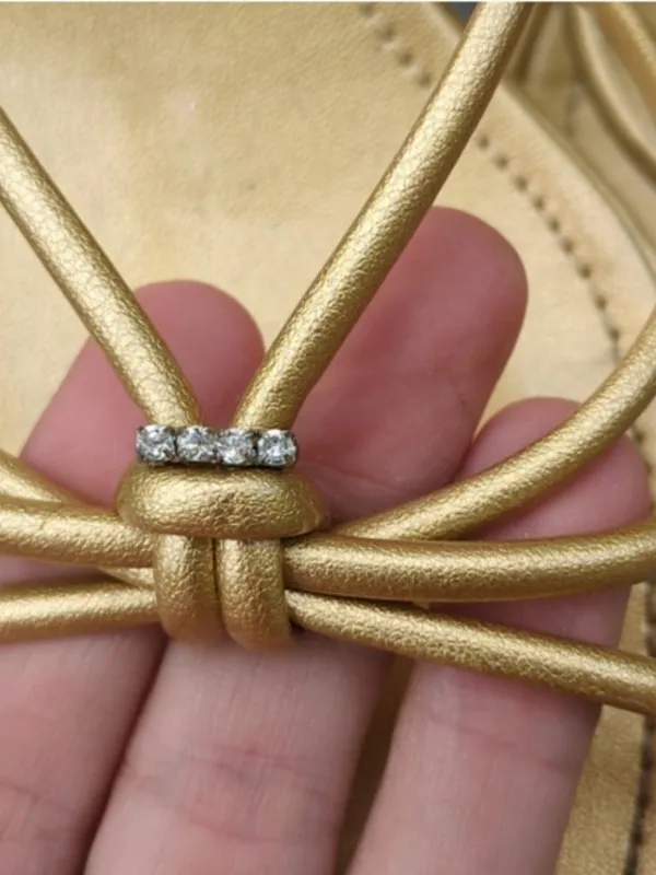 Delicious Open Toe Strappy Heel Sandals Gold Size 9 - Image 4
