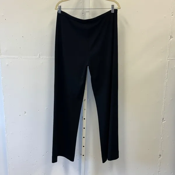 Adrienne Vittadini Black Wide Leg Drawstring‎ Trousers Size 6 Dress Pants Career - Image 2