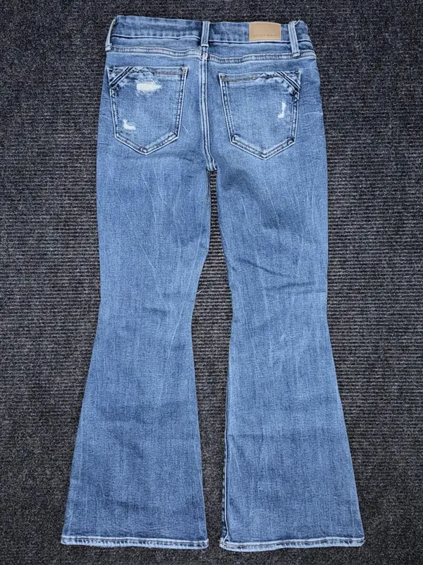 Buckle Black Fit No 53 Flare Stretch Jeans Sz 26x30 Distressed Mid Rise BBW3405S - Image 2