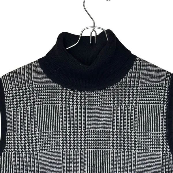 Pendleton Women's Sweater Vest Merino Wool Turtleneck‎ Houndstooth Plaid Medium - Image 2