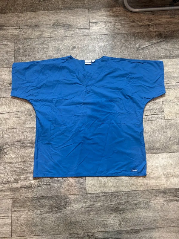 Unisex Landau Essentials V-Neck Large Scrubs Top Shirt Short Sleeves - Image 7