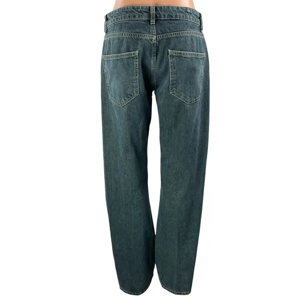Zara Women's Gray Blue Mid Rise Relaxed Fit Straight Leg Denim Jeans Pants Sz 4 - Image 3