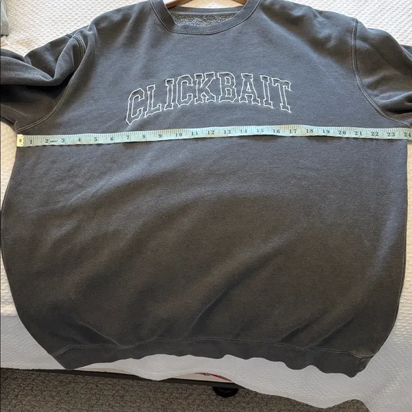 David Dobrik Fanjoy Clickbait Gray Crewneck Sweatshirt‎ size Large - Image 7