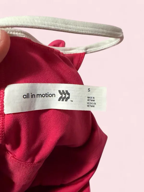 all in motion Bright Pink Mini Dress with white Trim - Image 4