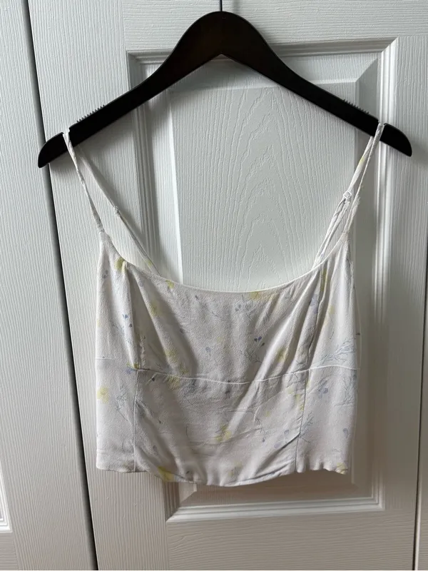 Aritzia Wilfred Basel Bustier Top in White Floral - Image 2