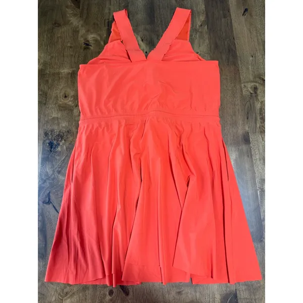 EUC Womens‎ Athleta Savannah Strap Mini Dress athletic orange stretch size L - Image 2