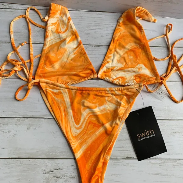 NWT‎ Naked Wardrobe Bikini Set in Orange Swirl - Image 8