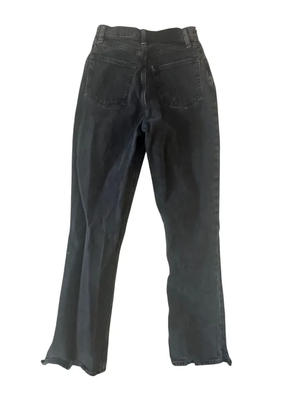 ABERCROMBIE & FITCH 90s Straight Ultra High Rise Black Distressed Jeans Sz 25/0 - Image 5