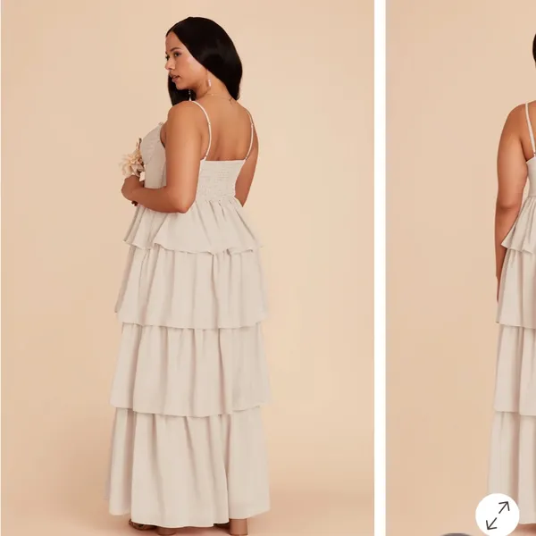 Birdy Grey Lola Dress Chiffon Classic Champagne size L - Image 7