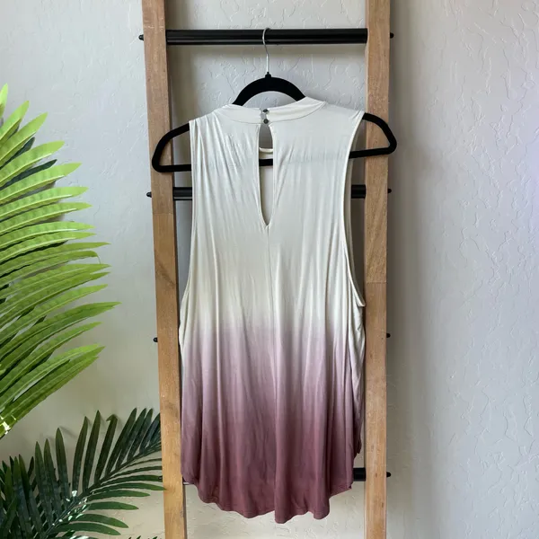 American Eagle Outfitters Cream to Mauve Ombre Sleeveless Tank - Image 5