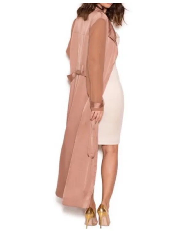 HOUSE OF CB Coryn Rose gold satin duster XS - Image 4