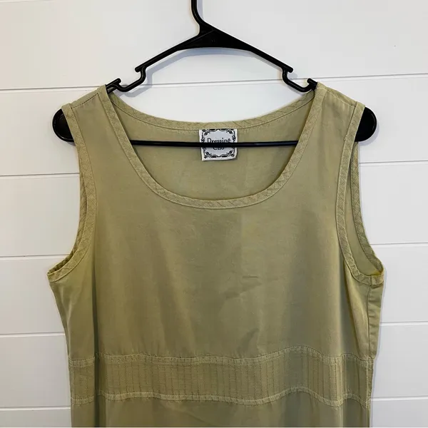 Vintage Clio Sleeveless Maxi Dress in Light Olive Beachy Travel Lightweight Med - Image 2