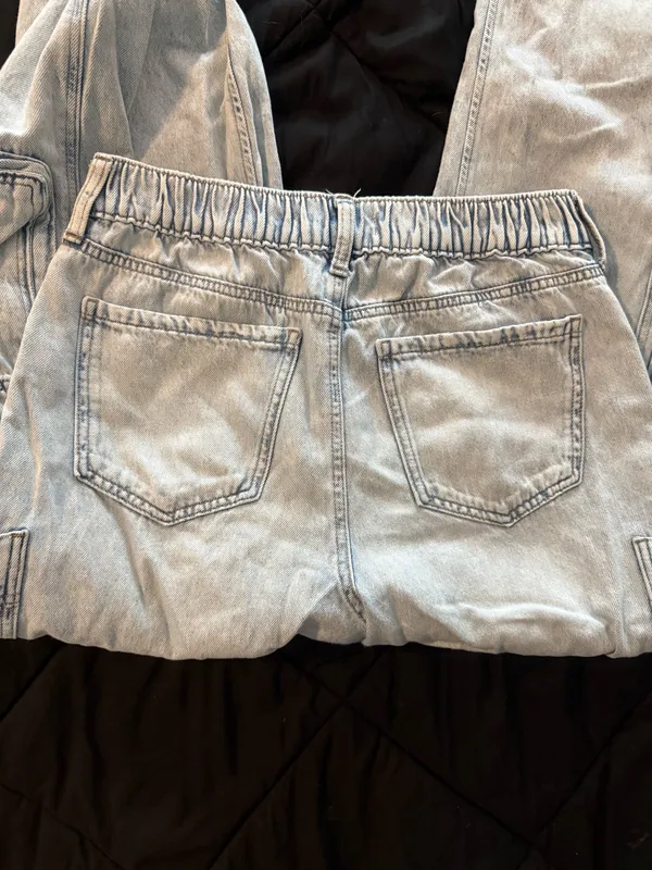 {SO} Light Blue High-Rise Utility Cargo Wide Leg Jeans - Image 7