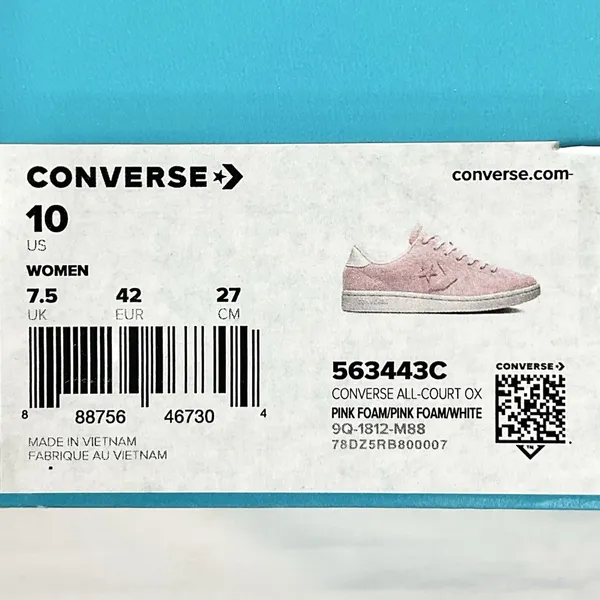 Converse Women's All Court Ox Sneakers Shoes Pink Suede Sz 10 New Lace Up - Image 9