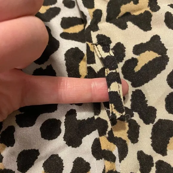 Style Envy Mini Dress XL‎ Leopard Animal Print Beige Black Belted Button - Image 8
