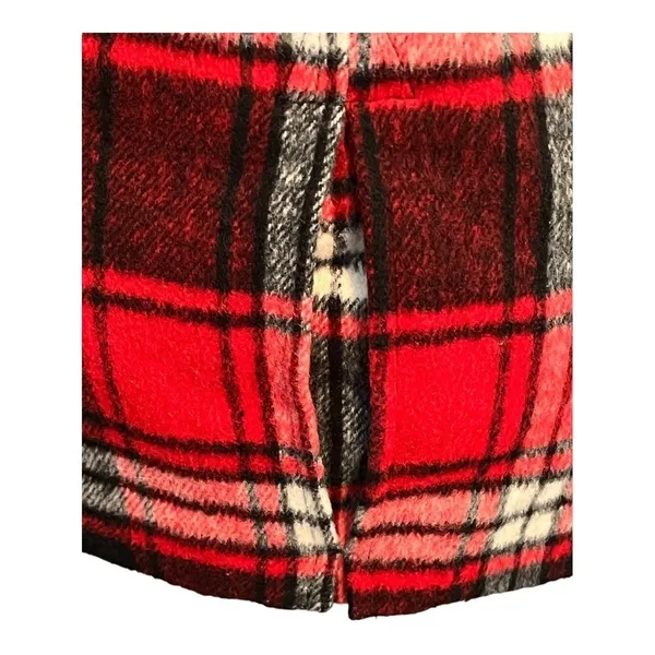 Cocoa Platinum Womens Red Black Plaid‎ Wool Blend Double Breasted Peacoat Size M - Image 11
