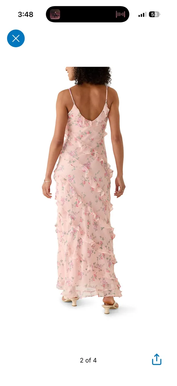 B Darlin Sleeveless Asymmetrical Ruffled Floral Dress - Image 2
