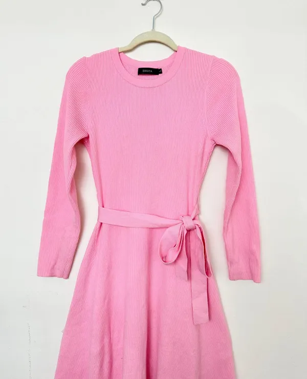 Zesica pink long sleeve knit dress - Image 2