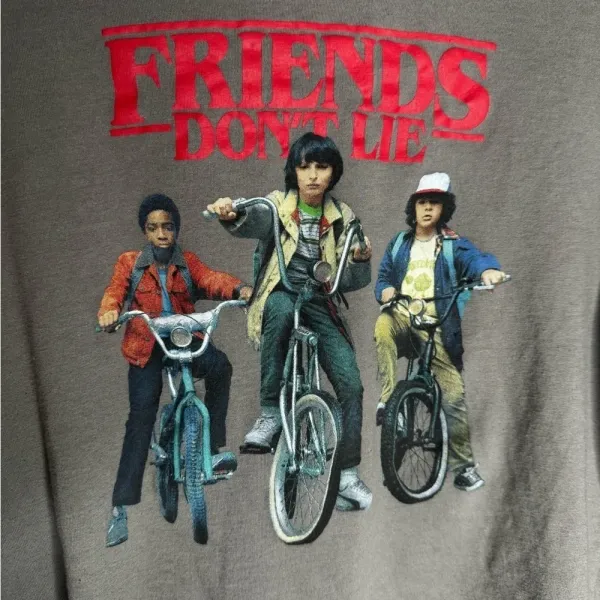STRANGER THINGS “Friends Don’t Lie” Long‎ Sleeve Crop Top Juniors Size L - Image 4