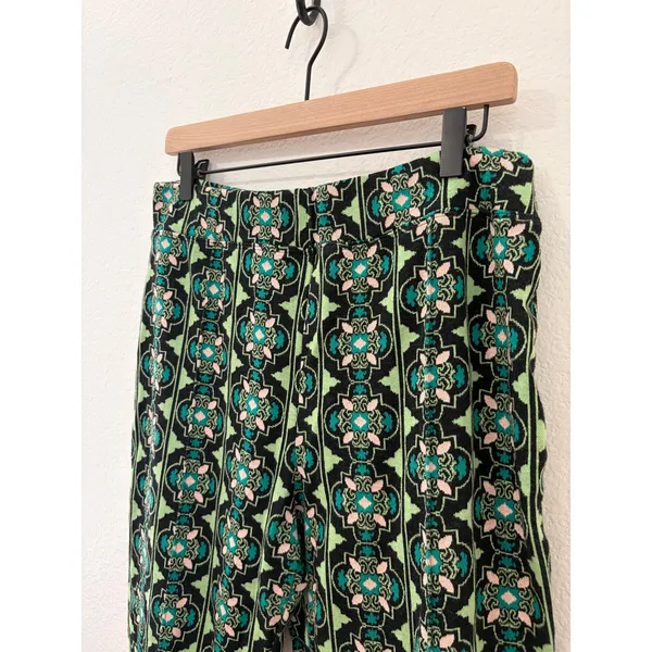 Anthropologie Maeve Size Large Flared Pants Sabine Knit Kick Flare Retro Funky - Image 7