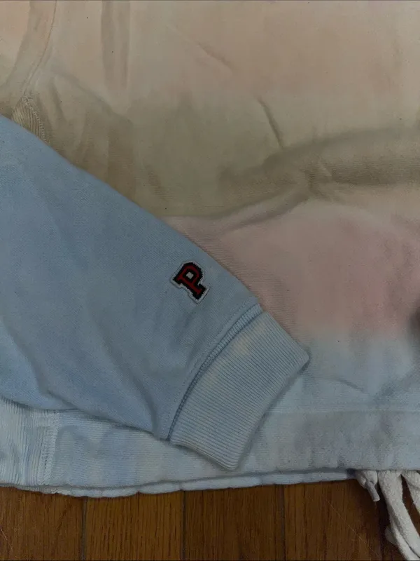 PINK Victoria's Secret Pastel Tie-Dye Cropped Crewneck - Pink, Cream, Light Blue - Image 7