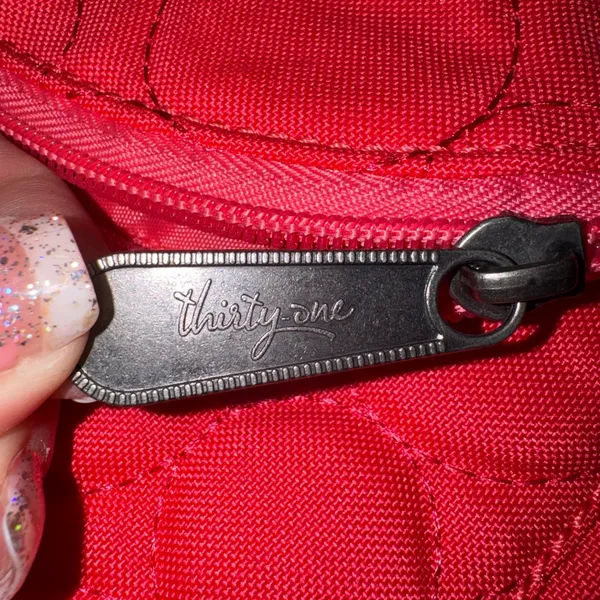 Thirty-One Quilted Circle Pink Backpack‎ Crossbody Bag Adjustable Strap New - Image 3