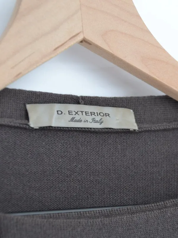 D. Exterior Wool Wrap Front Cardigan Grey M - Image 5