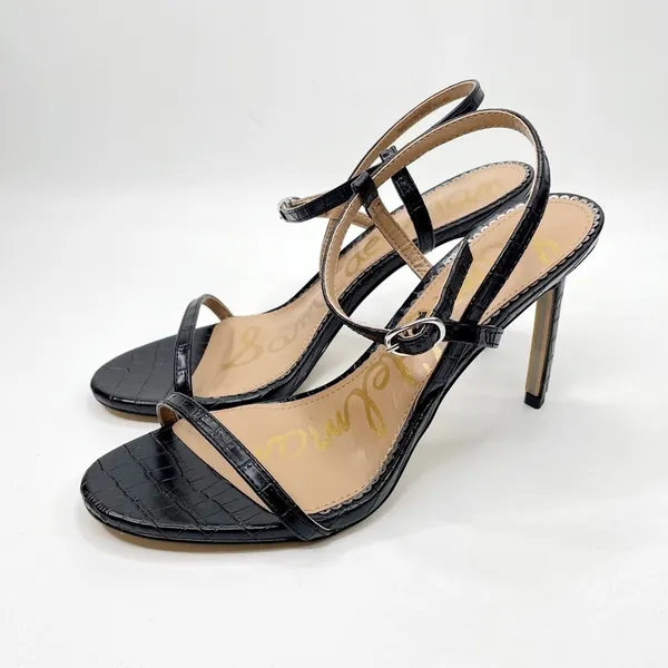 Sam Edelman NWT Dara Ankle Strap Sandals Black Strappy Heels SZ. 8.5 - Image 5