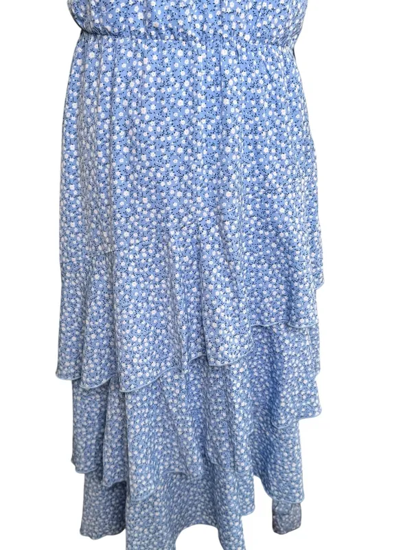 PRETTYGARDEN Floral Sundress Casual One Shoulder Tiered Ruffle Boho Dress Sz XL - Image 5