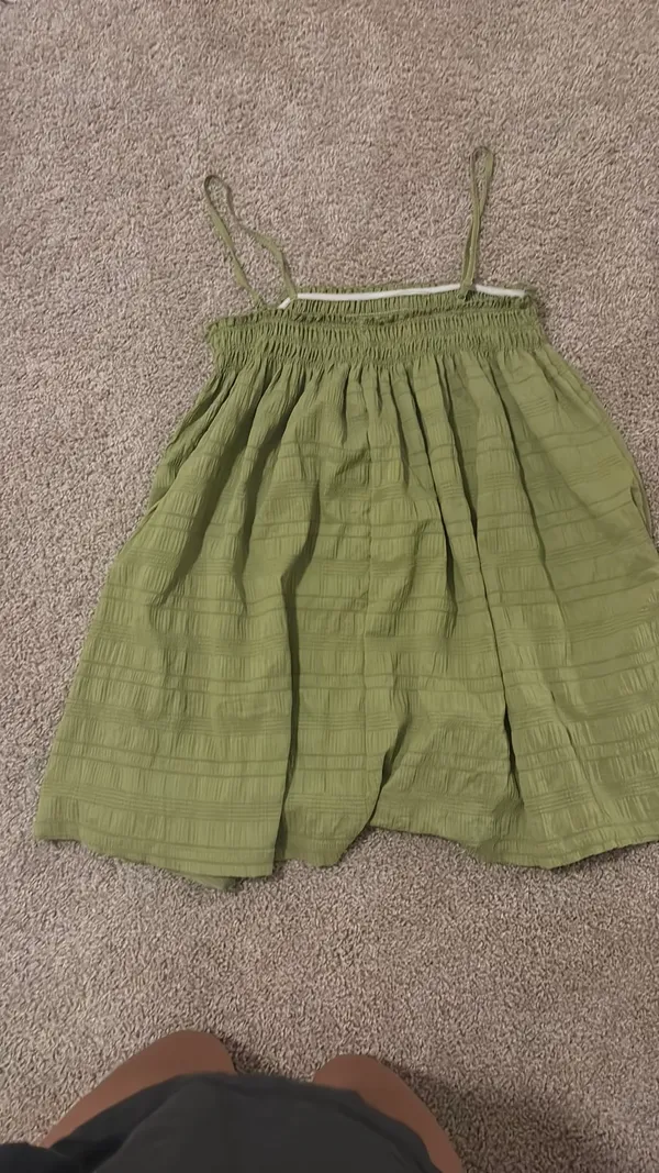 olive green short dress - Image 2