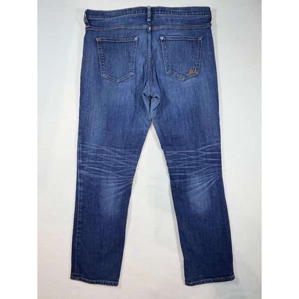 Express Jeans Girlfriend Jeans Women 14 Blue Distressed Mid Rise Denim Ankle - Image 3