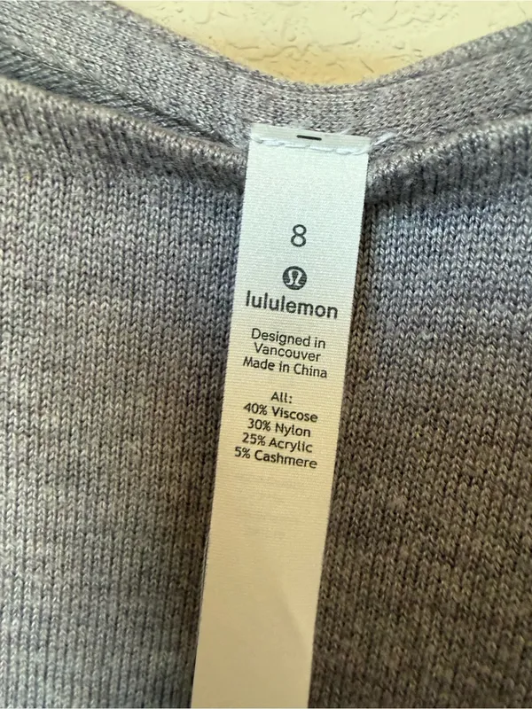 Lululemon Full Extension Sweater Heathered Dark Chrome Size 8 - Image 4