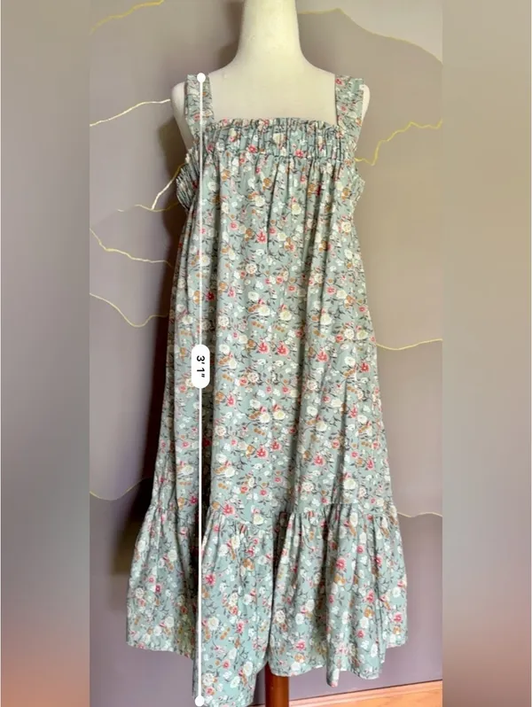 Ces Femme Mint Green Floral Midi Dress - Image 4