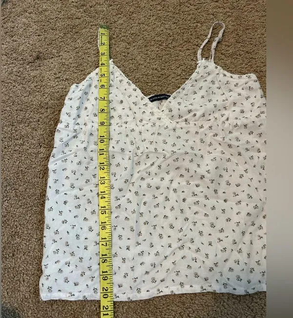 Brandy Melville Floral White Spaghetti Strap Top - Image 9