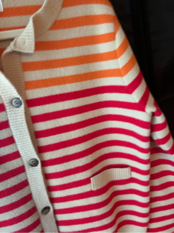 FATE Oversized Stripe Button Cardigan, NWOT Orange - Image 6