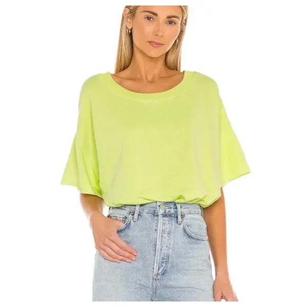 Free People‎ Cozy Girl Bodysuit Sz S Lightening Bug Neon Green Festival Rave - Image 2