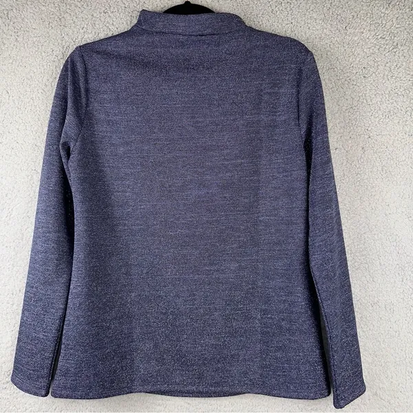 Ann Taylor Top Womens Medium Purple Metallic Sparkle Drape Neck Blouse Classy - Image 4