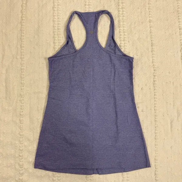 Lululemon Heathered Purple Blue Quarter‎ Zip Racerback Athletic Tank Top Womens - Image 2