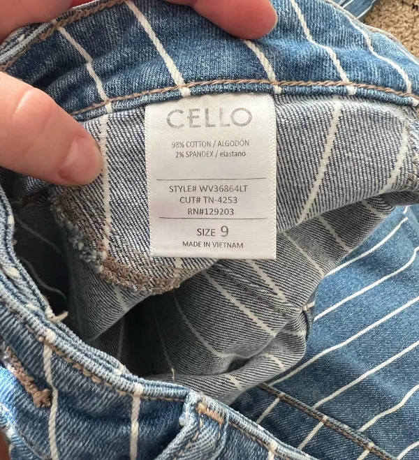 Cello Pinstripe Flare Jeans - Image 5