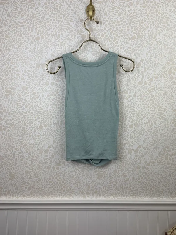 Wilfred Free by Aritzia Blue Sleeveless Twist Front Tank Top - Size - Small - Image 3